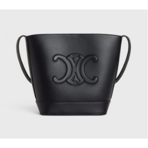 Celine CUBO PEQUEÑO CUIR TRIOMPHE DE BECERRO LISO 198243 negro