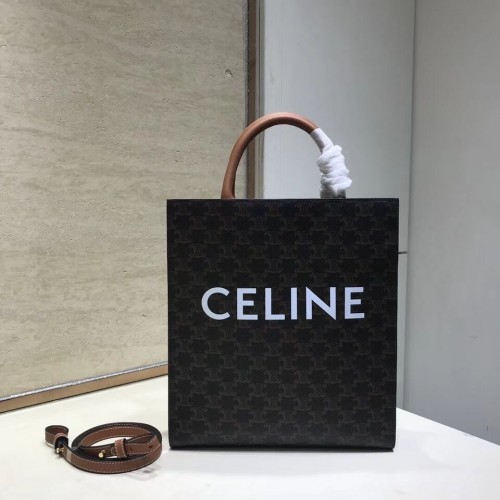 Celine PEQUEÑOS CABAS VERTICALES EN LONA TRIOMPHE CL01542 tan