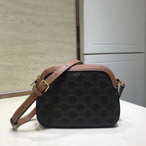 Celine BOLSO PEQUEÑO PARA CÁMARA DE LONA TRIOMPHE 191522 tostado