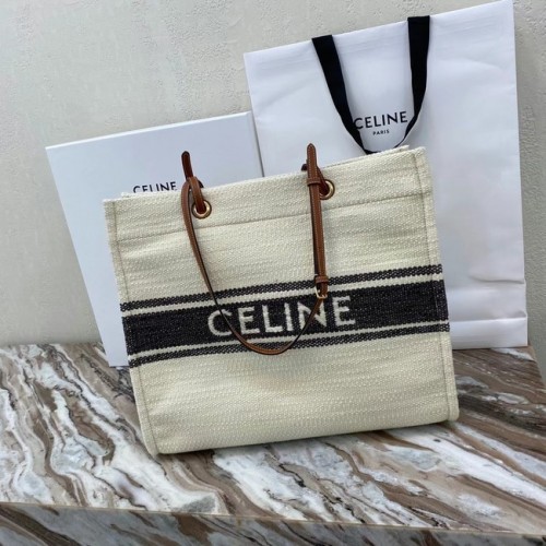 Celine CABAS CUADRADOS CELINE DE TEXTIL PLEIN SOLEIL Y PIEL DE BECERRO 192172 negro