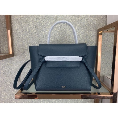 Riñonera pequeña Celine Original Leather C9984 Azul oscuro