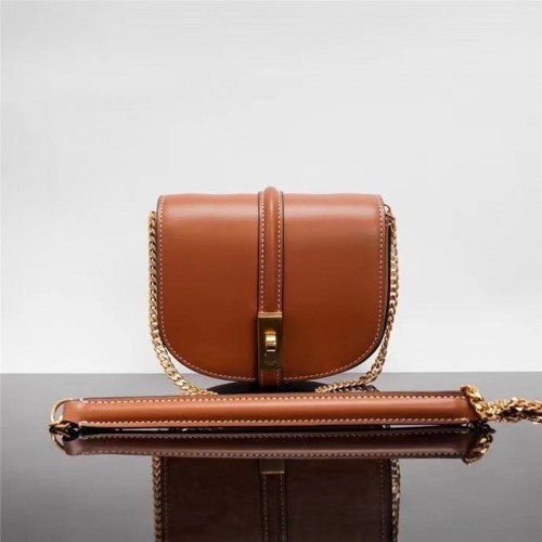 Celine CADENA ADOLESCENTE BESACE TRIOMPHE DE BECERRO BRILLANTE 10G453 TAN