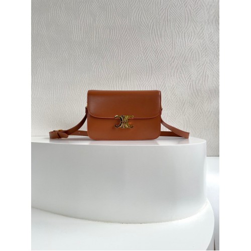 Celine BOLSO TEEN TRIOMPHE PIEL DE BECERRO MINERAL C8006 Marrón