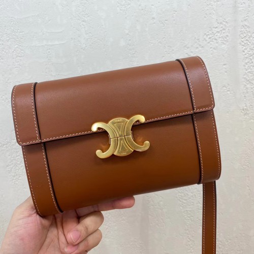 Celine BOLSO TEEN TRIOMPHE DE BECERRO BRILLANTE 195263 marrón