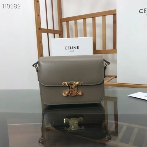Celine BOLSO TEEN TRIOMPHE DE BECERRO BRILLANTE MINERAL 188423 gris