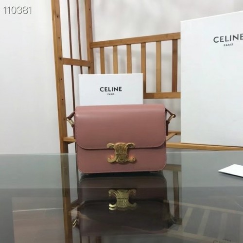Celine BOLSO TEEN TRIOMPHE DE BECERRO BRILLANTE MINERAL 188423 rosa