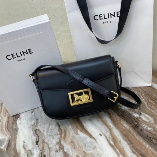 Celine BOLSO TEEN TRIOMPHE DE BECERRO BRILLANTE MINERAL 195302 negro