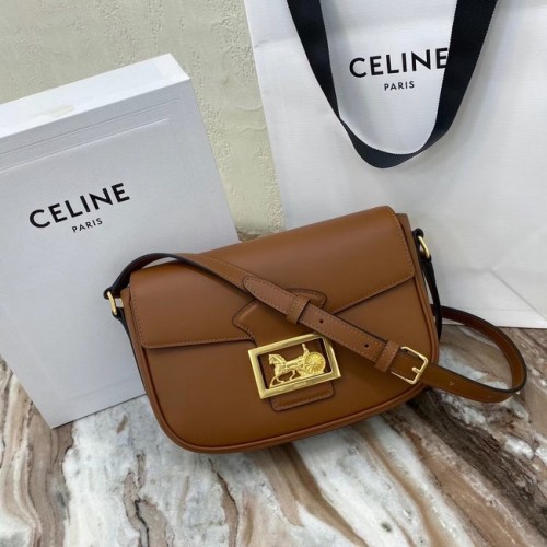 Celine BOLSO TEEN TRIOMPHE DE BECERRO BRILLANTE MINERAL 195302 marrón