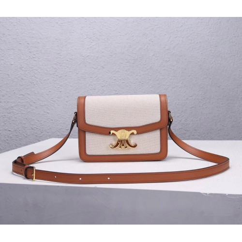 Celine BOLSO TEEN TRIOMPHE DE LONA TRIOMPHE Y PIEL DE BECERRO CL88423 blanco Celine BOLSO TEEN TRIOMPHE DE LONA TRIOMPHE Y PIEL DE BECERRO CL88423 blanco