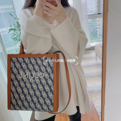 Celine BOLSO TEEN TRIOMPHE DE LONA TRIOMPHE Y BECERRO CL91041 azul