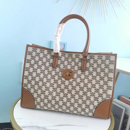 Celine BOLSO TEEN TRIOMPHE DE LONA TRIOMPHE Y BECERRO CL94342 Marrón