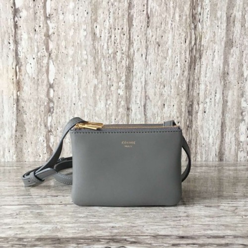 Celine BOLSO TRIO DE PIEL DE CORDERO LISA MINI 1920 gris