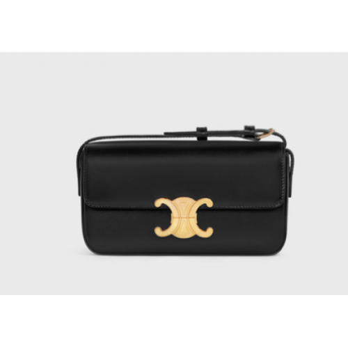 Celine BOLSO DE HOMBRO TRIOMPHE DE BECERRO NATURAL 194143 negro