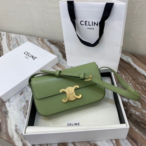 Celine BOLSO DE HOMBRO TRIOMPHE DE BECERRO NATURAL 194143 verde