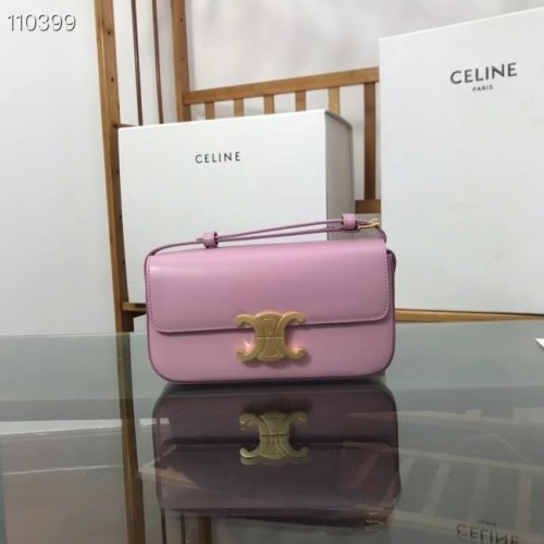 Celine BOLSO DE HOMBRO TRIOMPHE DE BECERRO NATURAL 194143 rose