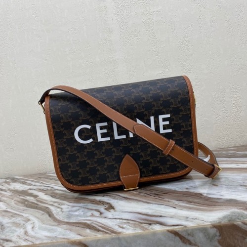 Celine BOLSO DE HOMBRO TRIOMPHE DE LONA TRIOMPHE Y PIEL DE BECERRO 193902 NEGRO