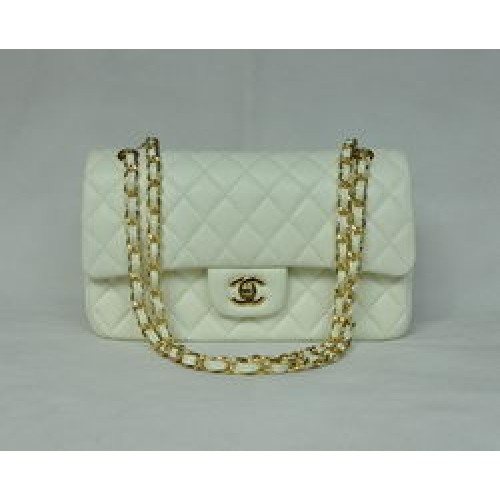 Chanel Classic Flap Bag 1112 Cuero beige Herrajes dorados