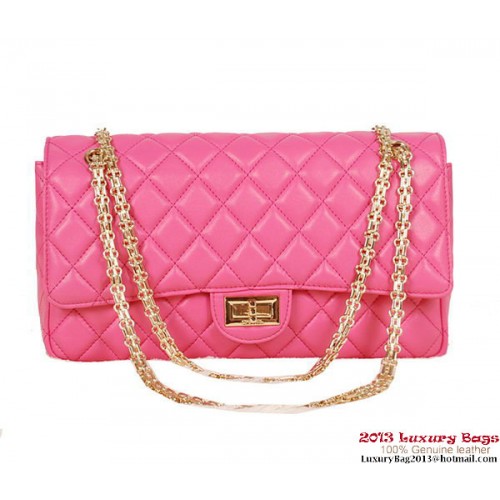Chanel 1113 Bolso clásico con solapa Rose Sheepskin Gold