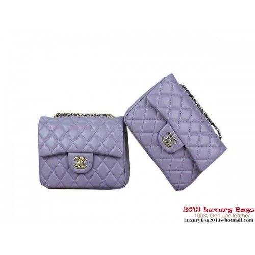 Chanel 1115 mini Classic Flap Bag Piel de oveja Violeta