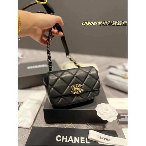 Chanel 19 Belt Bag Original Piel De Oveja AS2388 Negro