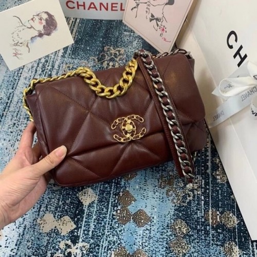 Bolso solapa Chanel 19 AS1160 Burdeos