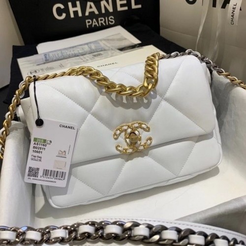 Bolso Chanel 19 solapa AS1160 Blanco