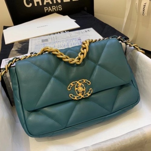 Bolso Chanel 19 solapa AS1160 verde oscuro