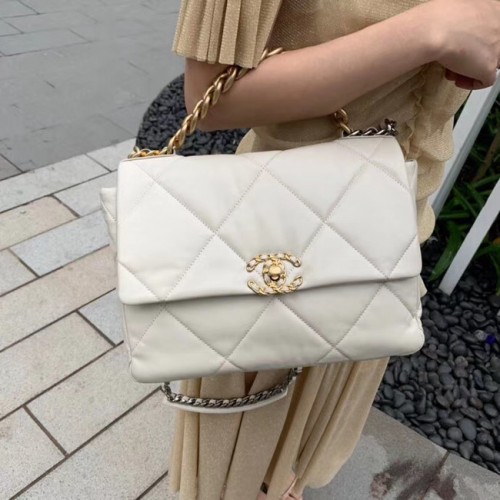Bolso Chanel 19 solapa AS1161 blanco