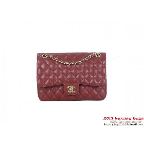 Chanel 2.55 Classic Flap Bag Bordeaux Original Cannage Patterns Leather Gold