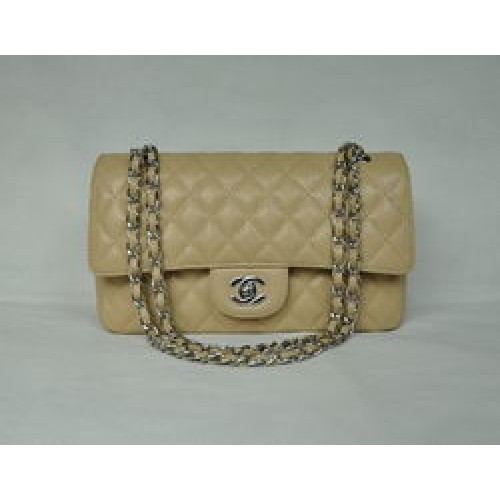 Chanel 2.55 Bolso con solapa acolchada 1112 Albaricoque con herrajes plateados