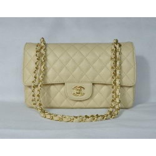 Chanel 2.55 Bolso con solapa acolchada 1112 Beige con herrajes dorados