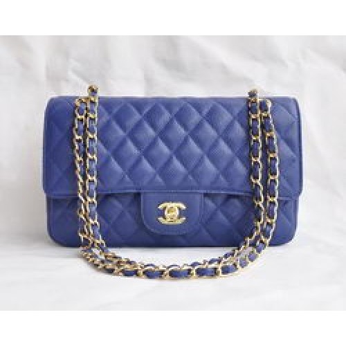 Chanel 2.55 Bolso con solapa acolchada 1112 Azul profundo con herrajes dorados