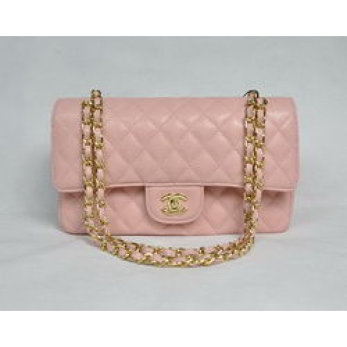 Chanel 2.55 Bolso con solapa acolchada 1112 Rosa con herrajes dorados