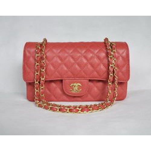 Chanel 2.55 Bolso con solapa acolchada 1112 Rojo con herrajes dorados