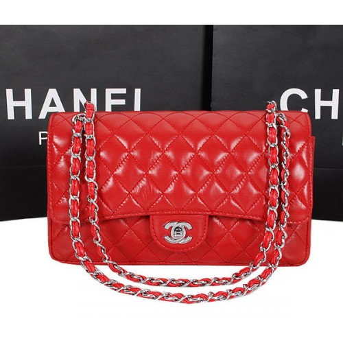Chanel 2.55 Series Bolso 1112 Piel de oveja roja Plata