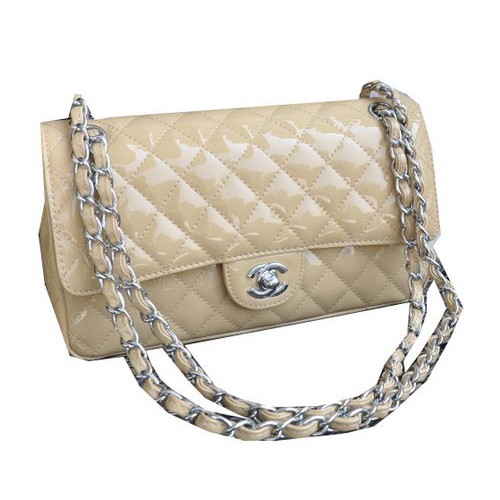 Bolso Chanel Serie 2.55 Piel de oveja color albaricoque CHA1112 Plata