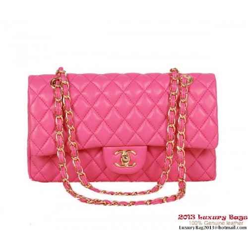 Bolso Chanel Serie 2.55 Cuero de piel de oveja rosa 1112 Oro