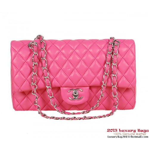 Bolso Chanel Serie 2.55 Cuero de piel de oveja rosa 1112 Plata