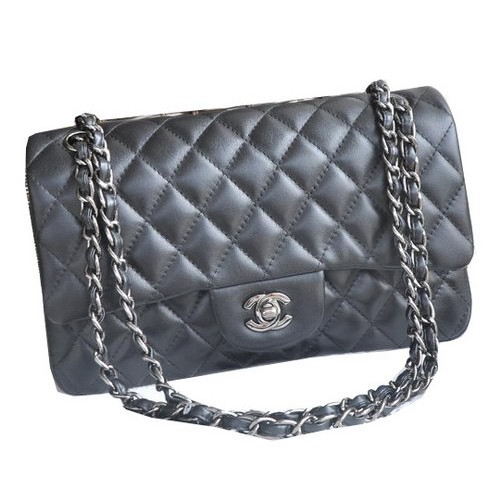 Bolsos Chanel Serie 2.55 Piel de oveja negra CHA1112 Plata