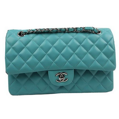 Bolsos Chanel Serie 2.55 Verde Cuero Original CFA1112 Plata