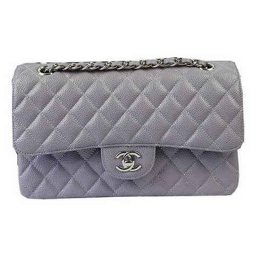 Chanel 2.55 Series Bolsos Lavanda Cannage Patrón Cuero CFA1112 Plata