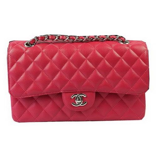 Chanel 2.55 Serie Bolsos Rose Cannage Patrón Cuero CFA1112 Plata