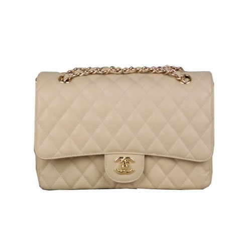 Chanel 2.55 Series Classic Flap Bag 1112 Apricot Cannage Patrón Cuero original Oro