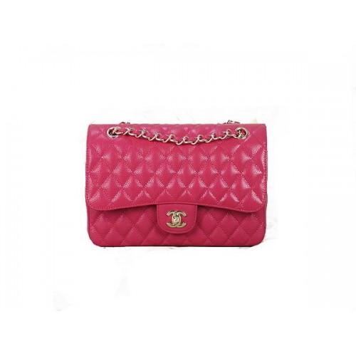 Chanel 2.55 Series Classic Flap Bag 1112 Rose Cannage Pattern Cuero original Oro