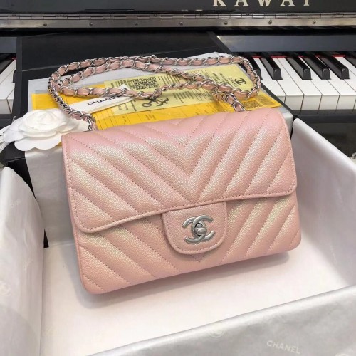 Bolso Chanel Serie 2.55 con solapa Cuero Oro rosa A1116CF Plata