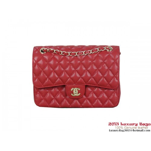 Chanel 2.55 Series Flap Bag Red Original Cannage Patterns Cuero A1112 Oro