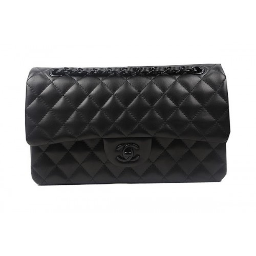 Chanel 2.55 Series Flap Bolsos Cuero de piel de oveja original A1112 Negro