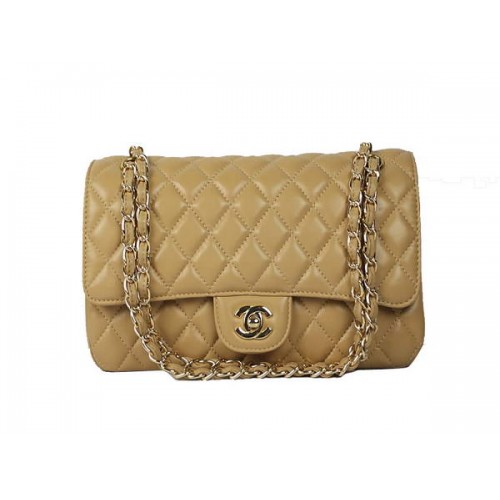 Bolso con solapa de piel de cordero Chanel Serie 2.55 A1112 Oro albaricoque
