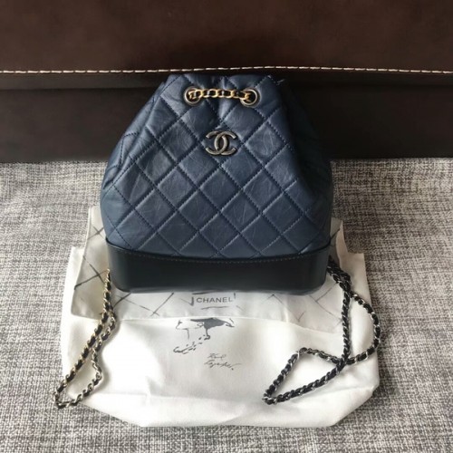 Chanel 2018 Mochila de piel de becerro original 81229 Azul