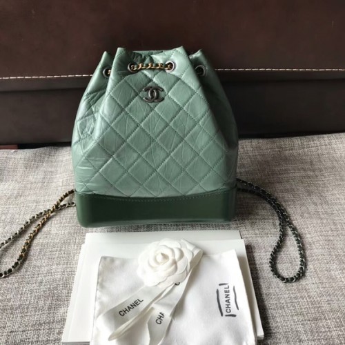Chanel 2018 Mochila de piel de becerro original 81229 Verde
